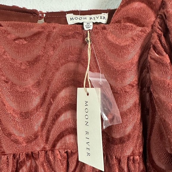 NWT Anthropologie Moon River Velvet Square Neck Dress Size M - Picture 4 of 6